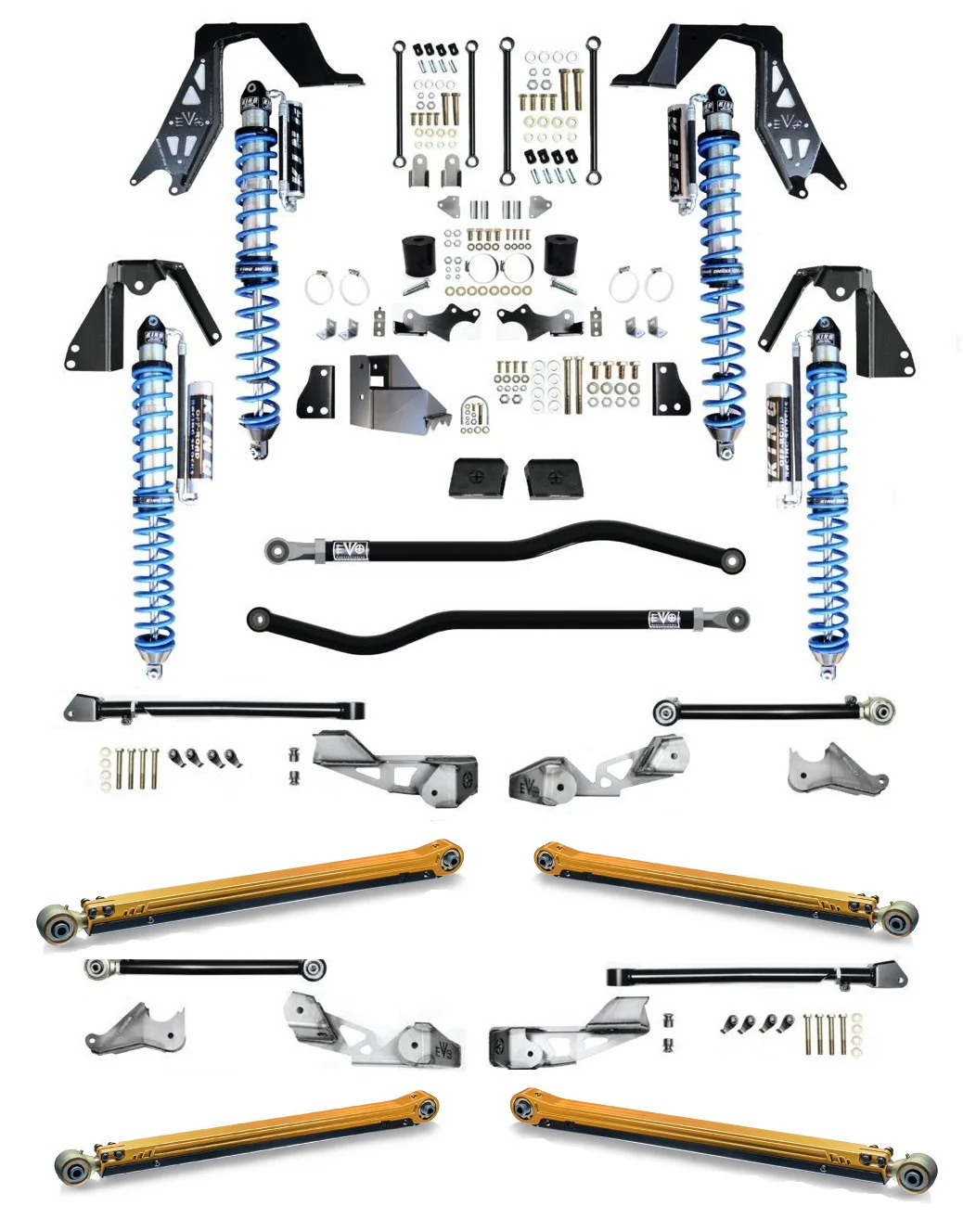 JLU (4-Door) GAS 3-5 INCH LIFT KING 2.5 INCH COILOVER PRO SUSPENSION SYSTEMS JEEP WRANGLER - Image 10